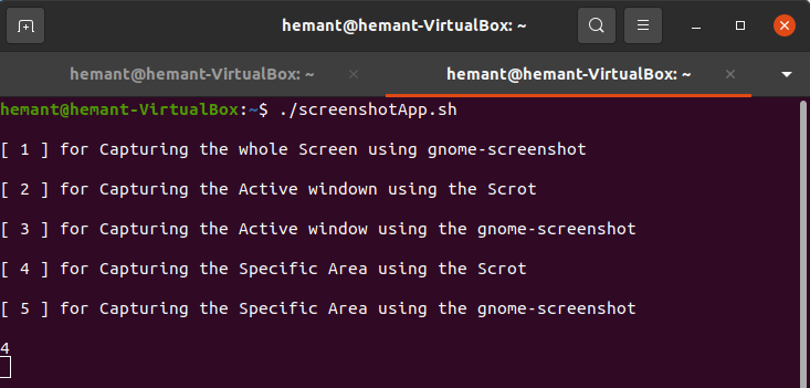 Shell Script to Take a Screenshot