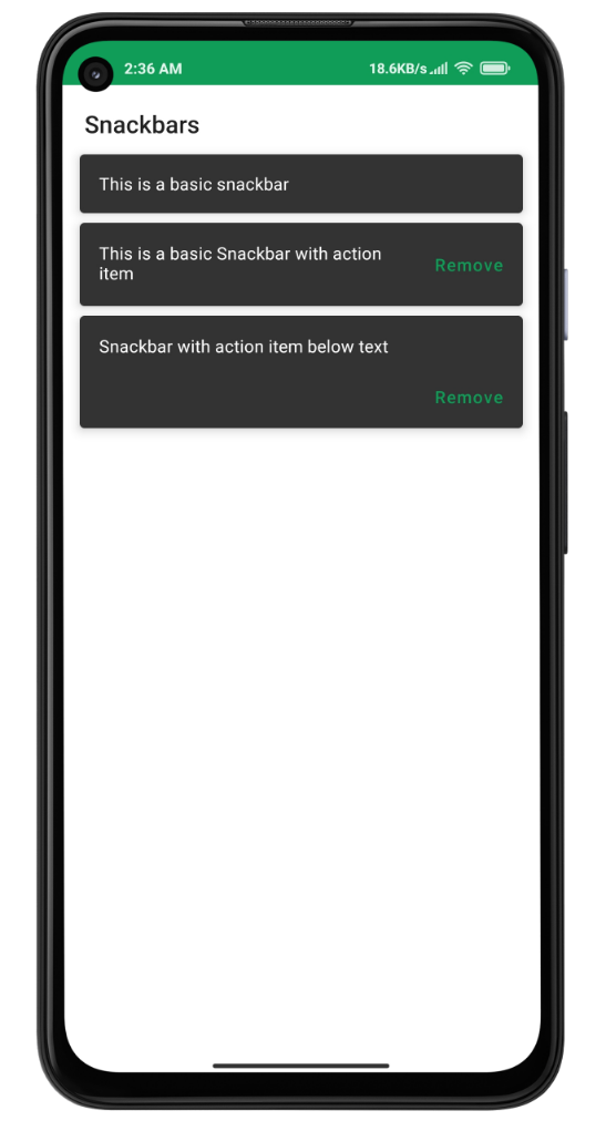 Snackbar Material Design Components in Android - GeeksforGeeks