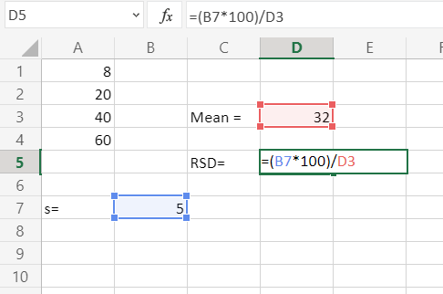 percent standard deviation equation