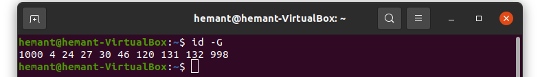 id -g in linux