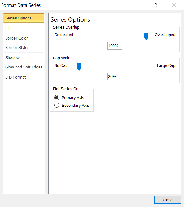 Formatting waterfall chart