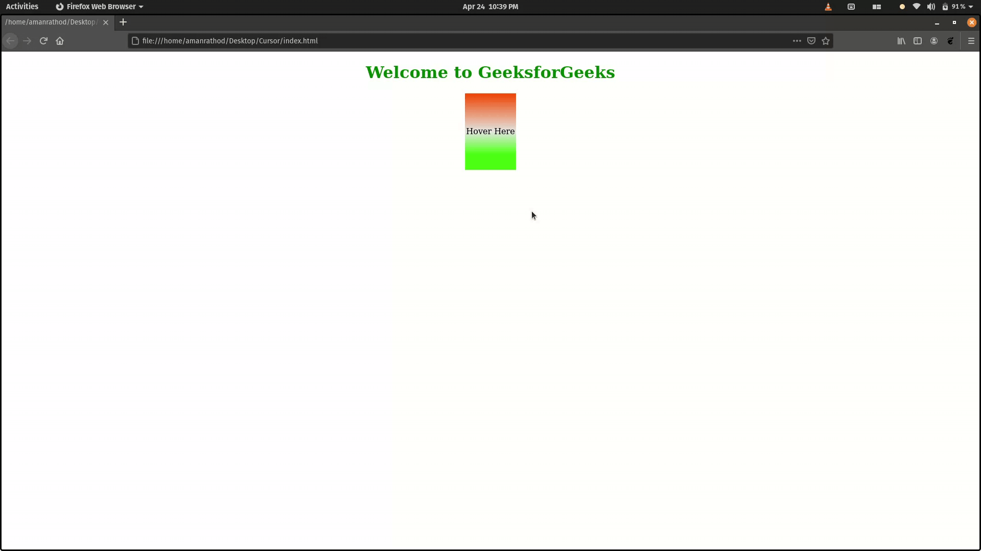 How hovering over a division element to gradually change the width