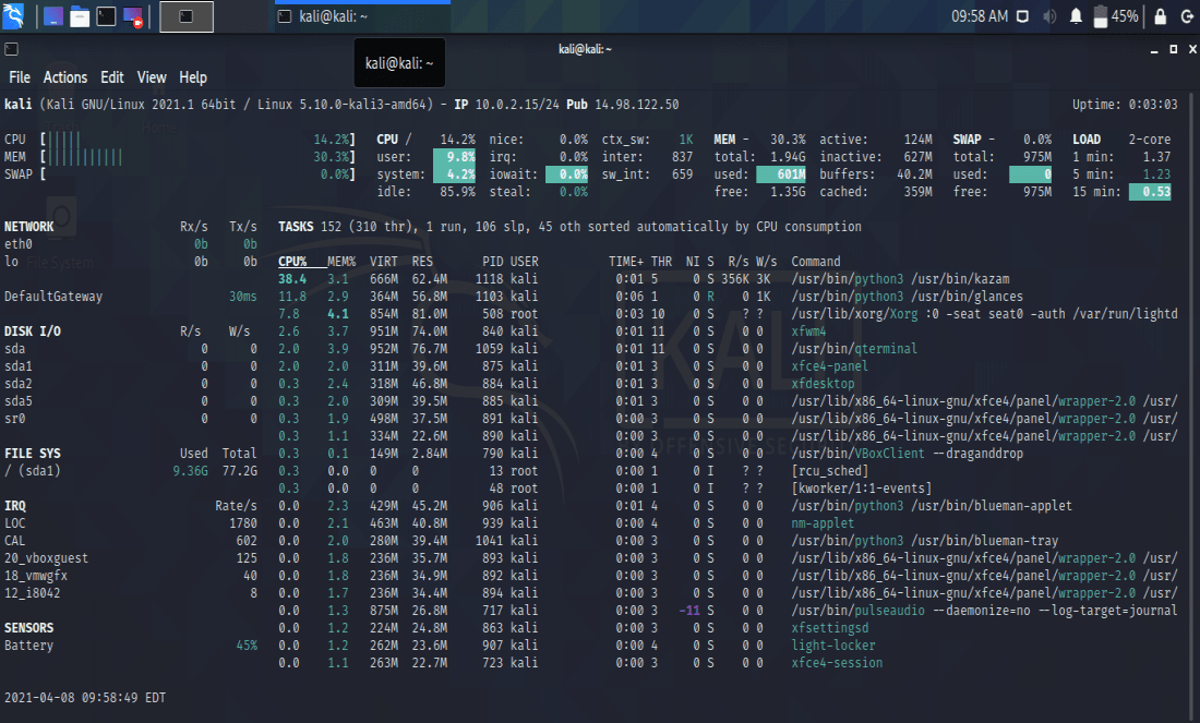 Use Glances to Monitor Remote Linux in Web Server Mode