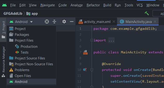 libraries in android studio ide