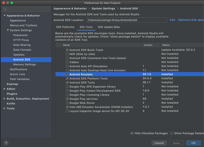 open two emulator in android studio on mac