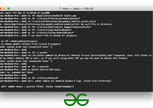 How to Completely Uninstall Android Studio on Mac? - GeeksforGeeks