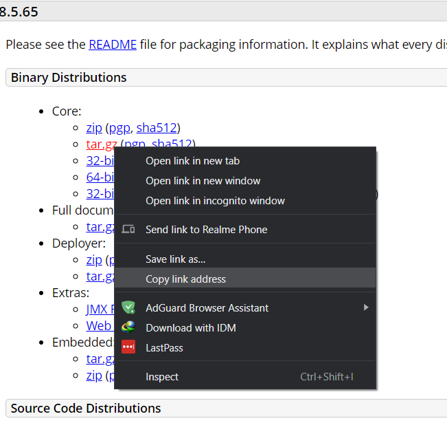 how to download apache tomcat 8 for linux