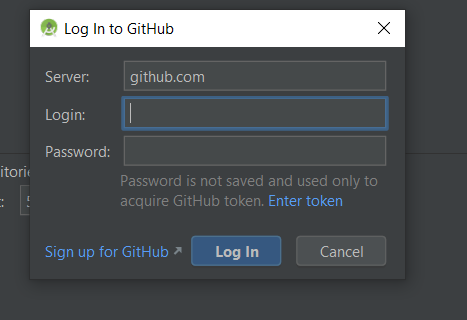 login via github android studio