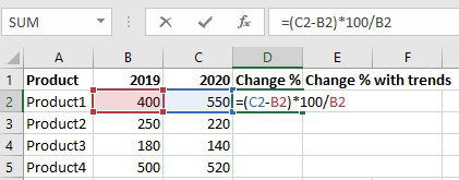 up and down arrows in excel