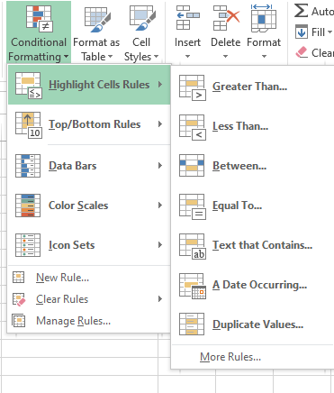 Highlight cell Rules