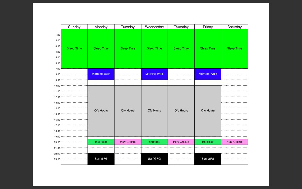 print timetable solution tablulated python