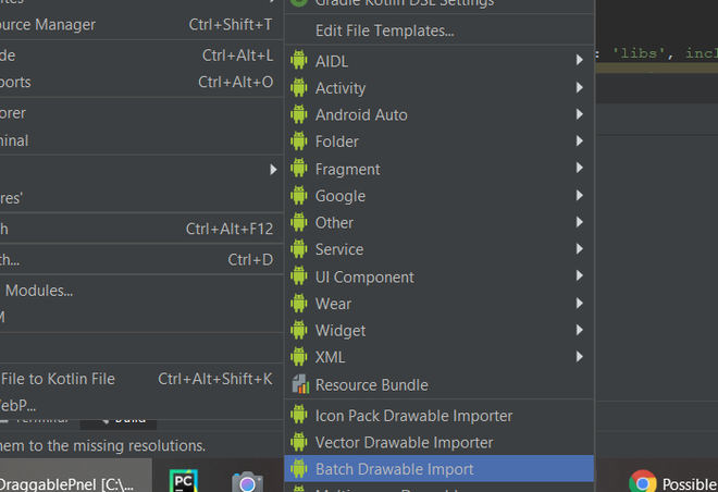 Batch Import Images for Different Screen Resolution in Android Studio -  GeeksforGeeks