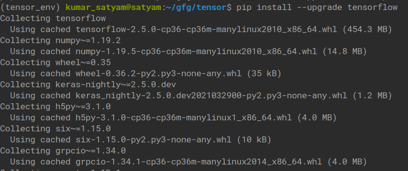 install tensorflow anaconda pip