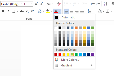 microsoft word 2022 font color