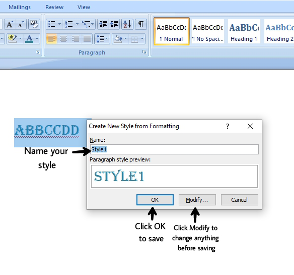 Creating New Styles in MS Word - GeeksforGeeks