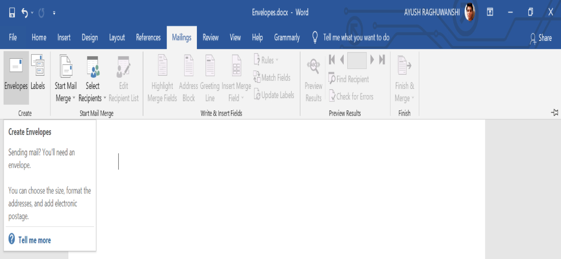 change spacing between lines in word envelopes