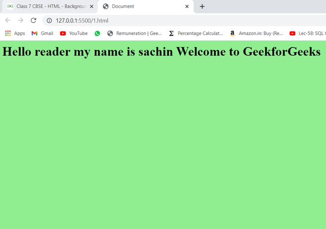 Thay đổi màu nền HTML - GeeksforGeeks: Các nhà lập trình viên mới hay không chắc chắn về chủ đề thay đổi màu nền của trang web? Hãy truy cập GeeksforGeeks để có thể tìm hiểu cách thay đổi màu nền HTML một cách dễ dàng. Hãy xem hình ảnh liên quan đến từ khóa \