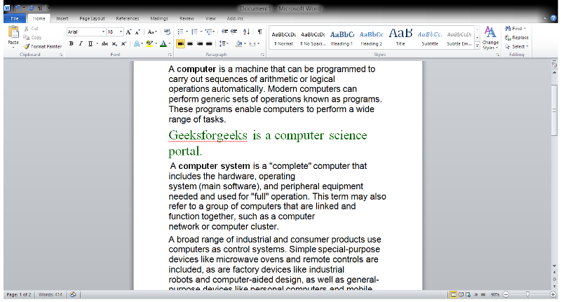 how to insert text on word