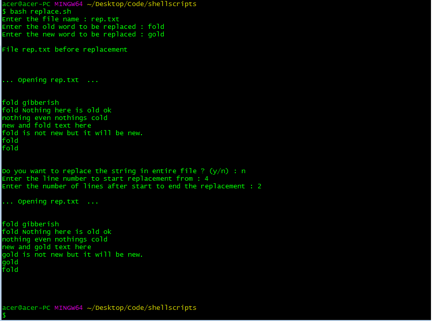 Shell Script to Perform String Replacement in a File