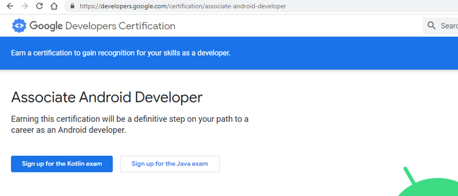 mobile development with associate android developer certification