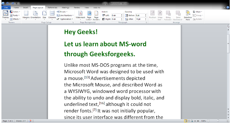 Change Page Orientation in MS Word - GeeksforGeeks