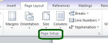 assignment page size in ms word