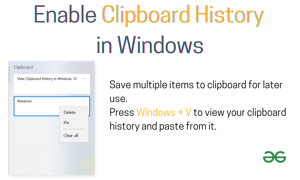 open clipboard history