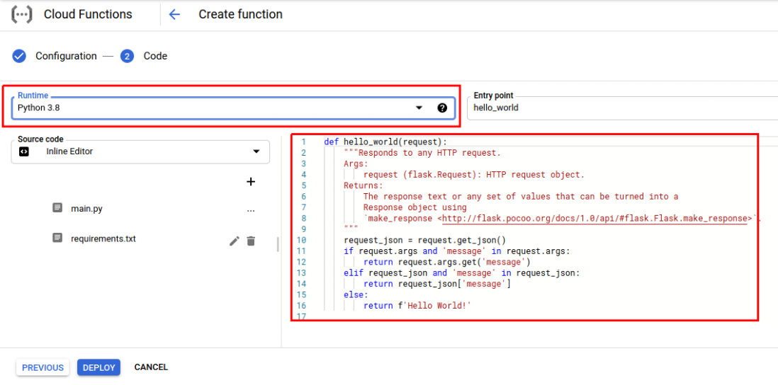 Google CLoud function as an ftp server