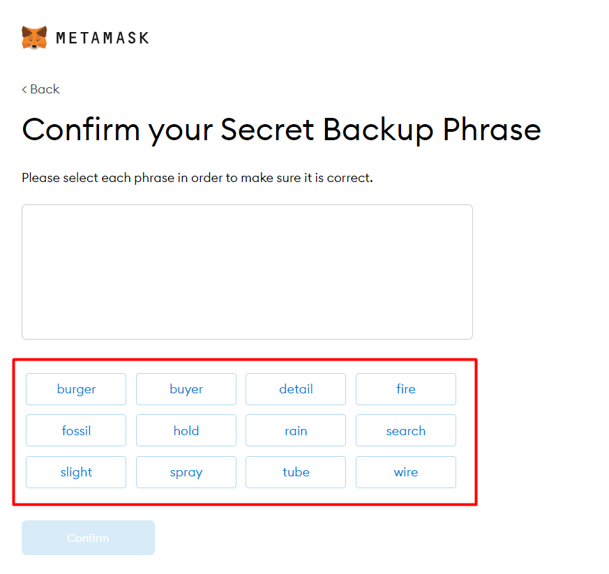 how to backup your metamask address