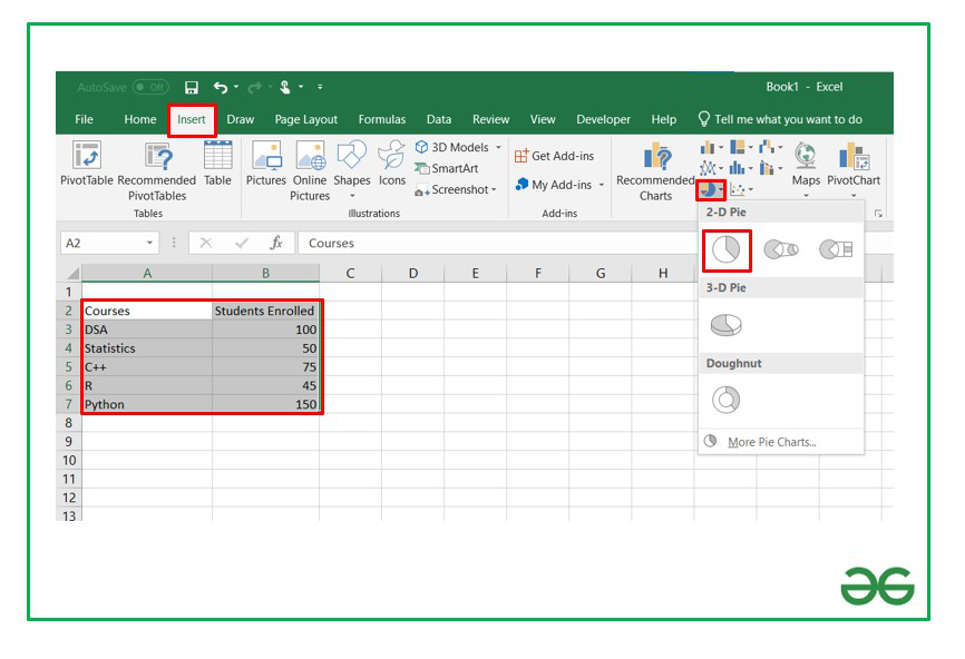 how-to-show-percentage-in-pie-chart-in-excel-geeksforgeeks