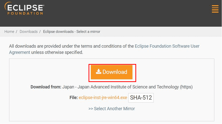 get advanced options for installing the java ide in eclipse on mac