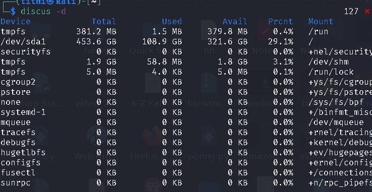 Discus Show Colourised Disk Space Usage in Linux