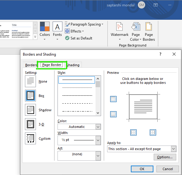 How To Add A Page Border In Microsoft Word Geeksforgeeks 0646