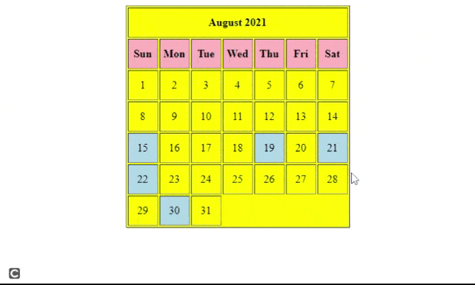 Create Holiday Calendar using HTML and PHP - GeeksforGeeks Create Holiday Calendar using HTML and PHP - GeeksforGeeks