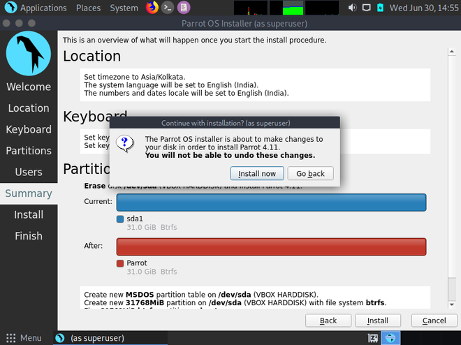 parrot os for virtualbox