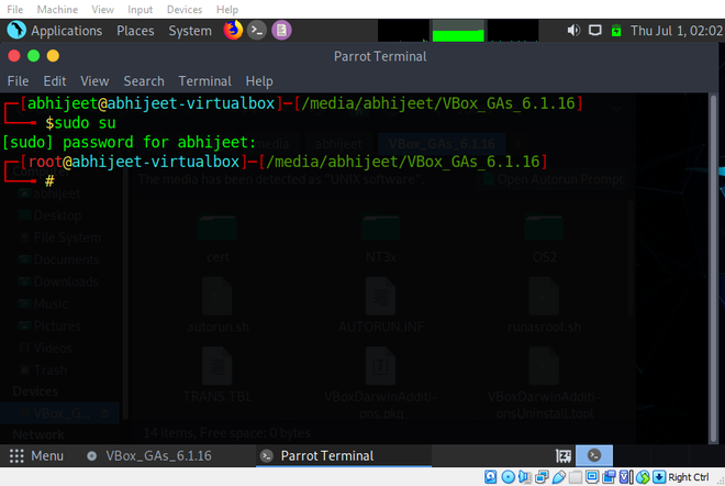 install parrot os virtualbox