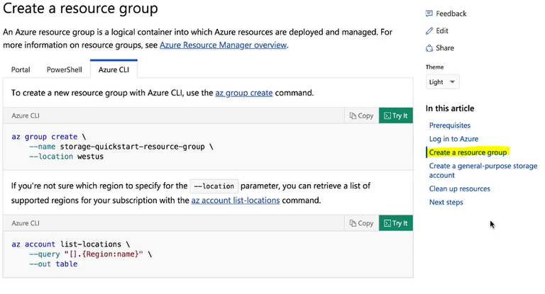 Microsoft Azure - Accessing Cloud Shell from Microsoft Docs - GeeksforGeeks