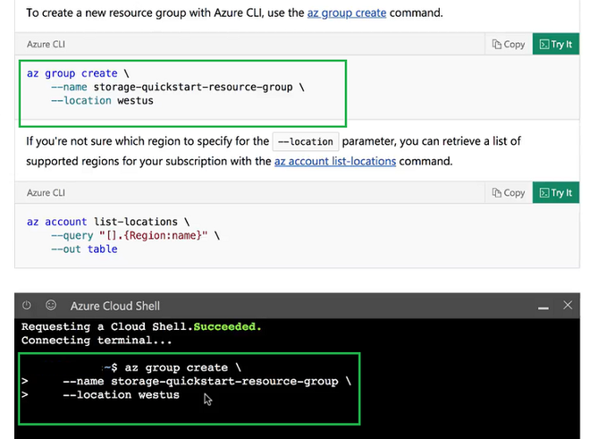 Microsoft Azure - Accessing Cloud Shell from Microsoft Docs - GeeksforGeeks