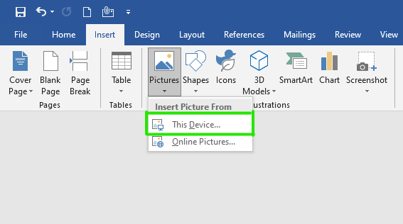 microsoft word insert picture beside text