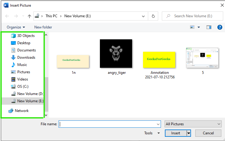 How to Insert a Picture in Microsoft Word Document? - GeeksforGeeks