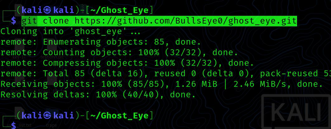 How to Install Ghost_Eye Tool in Kali Linux ? - GeeksforGeeks