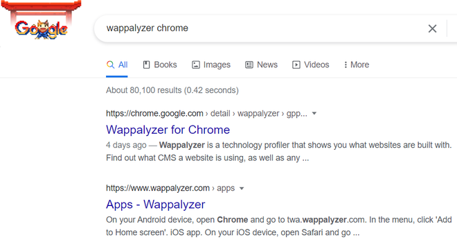 Windows 10 Wappalyzer for Chrome full