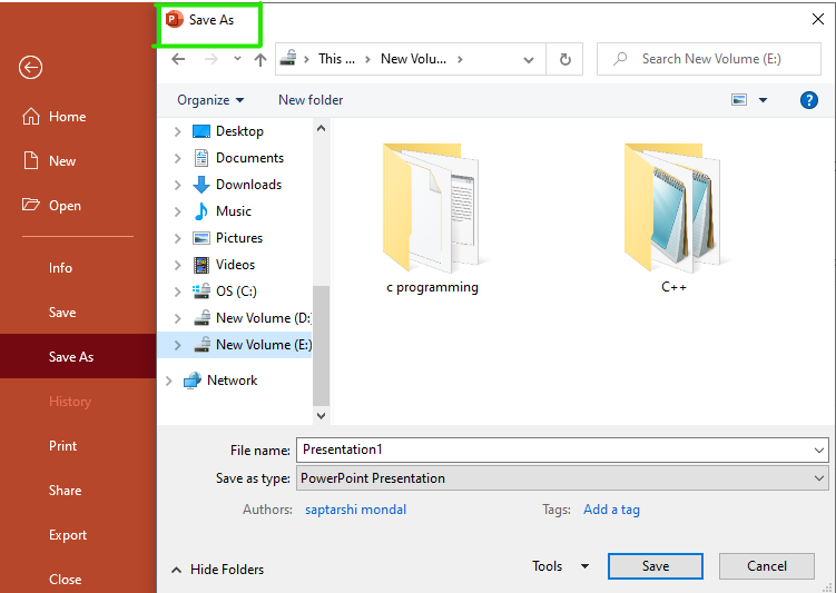 how to save a powerpoint presentation in pdf format