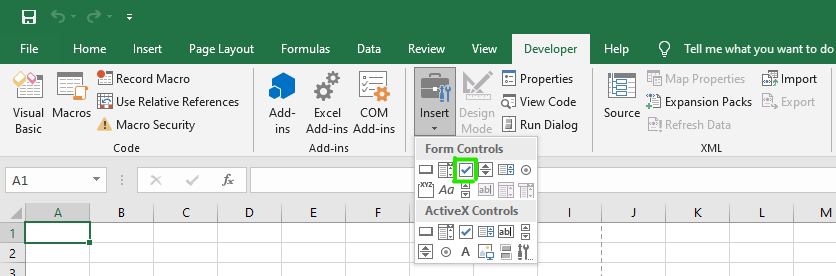 how-to-insert-a-checkbox-in-ms-excel-geeksforgeeks