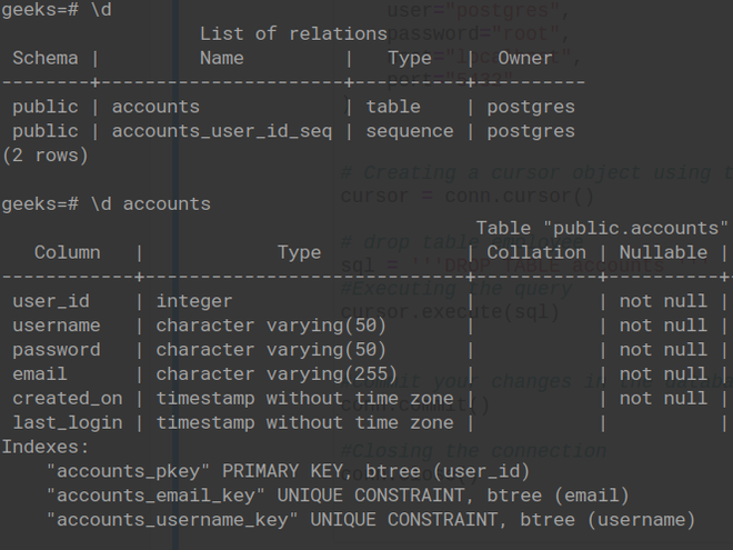 Python Postgresql Tabela De Descarte Acervo Lima