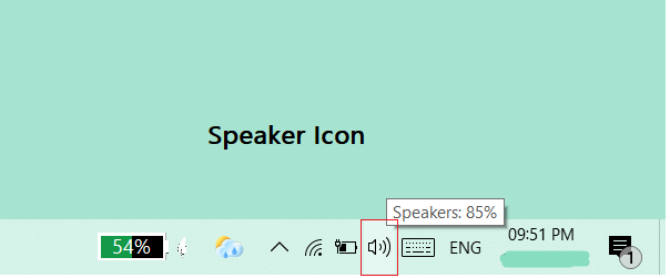 Right click on speaker icon