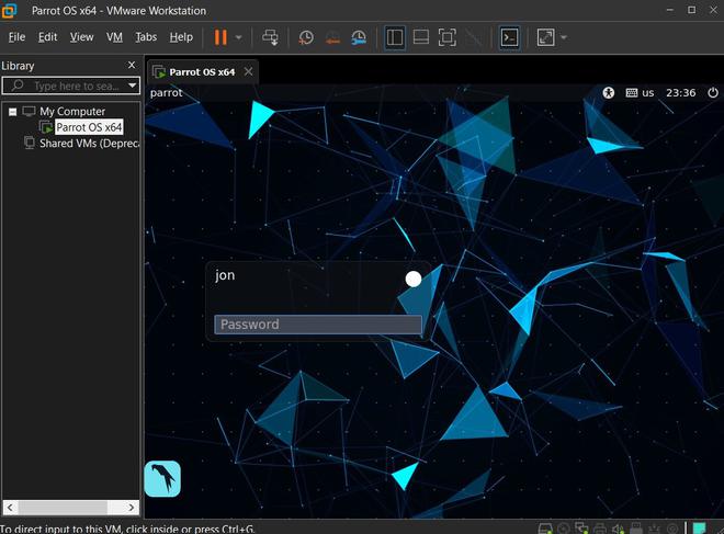parrot os vmware