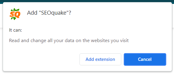  Add SEOquake extension