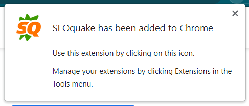 SEOquake installed