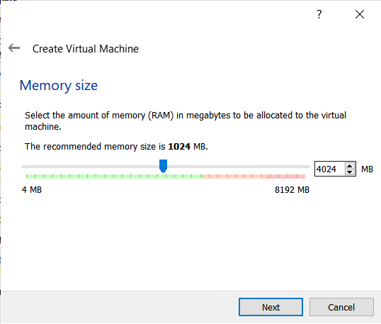 Allocating memory size